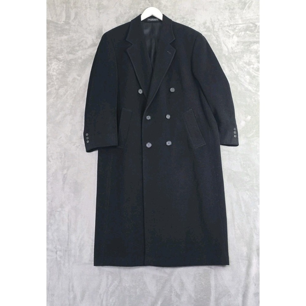 Cricketeer VTG Cashmere Long Overcoat 44R Black Old Money Classy